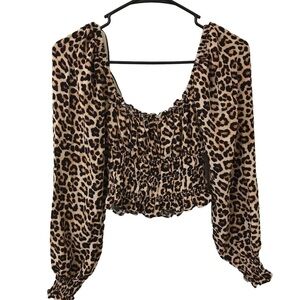 3/$15 h&m animal cheetah print crop top